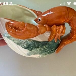 Fitz and Floyd Ceramic Lobster Pitcher Set. Set of 2